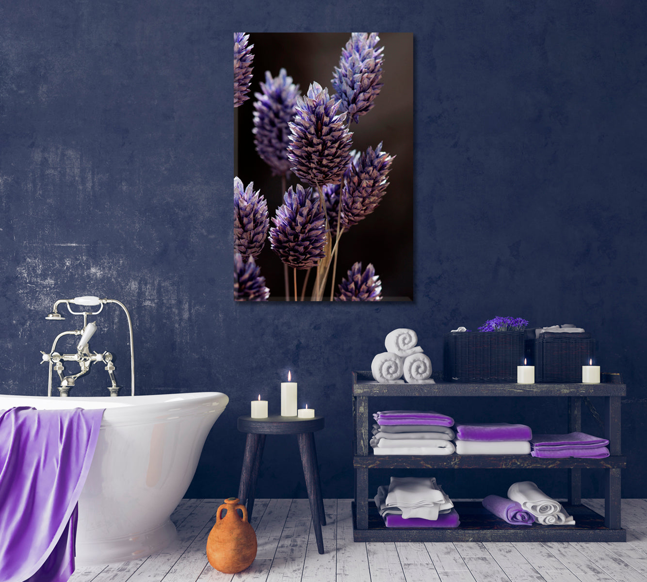 Dry Violet Grass Canvas Wall Decoration-Canvas Print-CetArt-1 panel-16x24 inches-CetArt