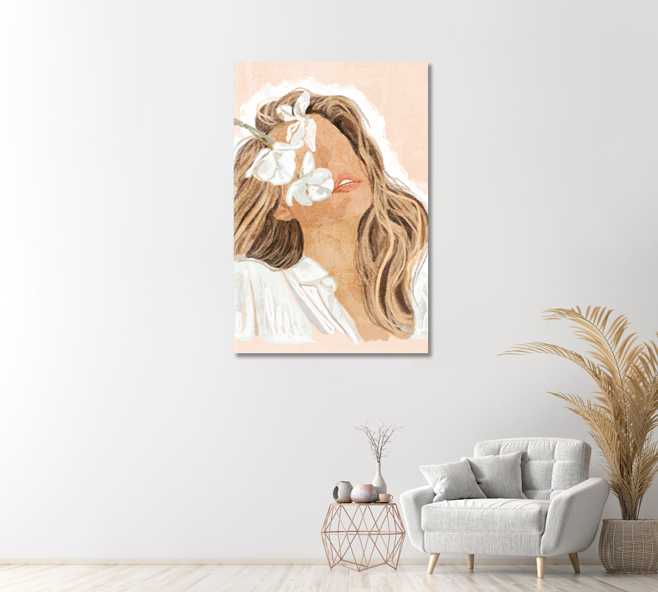 Abstract Boho Woman Portrait Canvas Print-Canvas Print-CetArt-1 panel-16x24 inches-CetArt