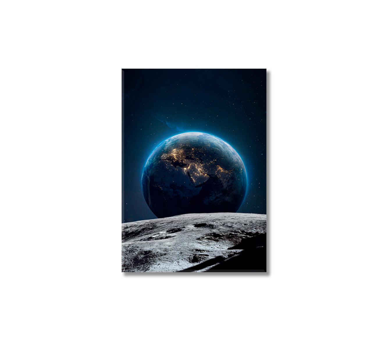 Moon Surface and Earth Canvas Print-Canvas Print-CetArt-1 panel-16x24 inches-CetArt