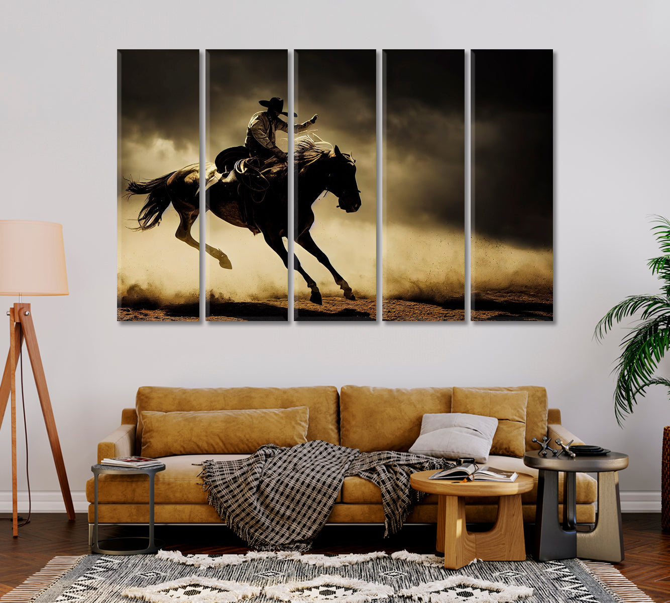 Cowboy Canvas Print Wall Art-Canvas Print-CetArt-1 Panel-24x16 inches-CetArt