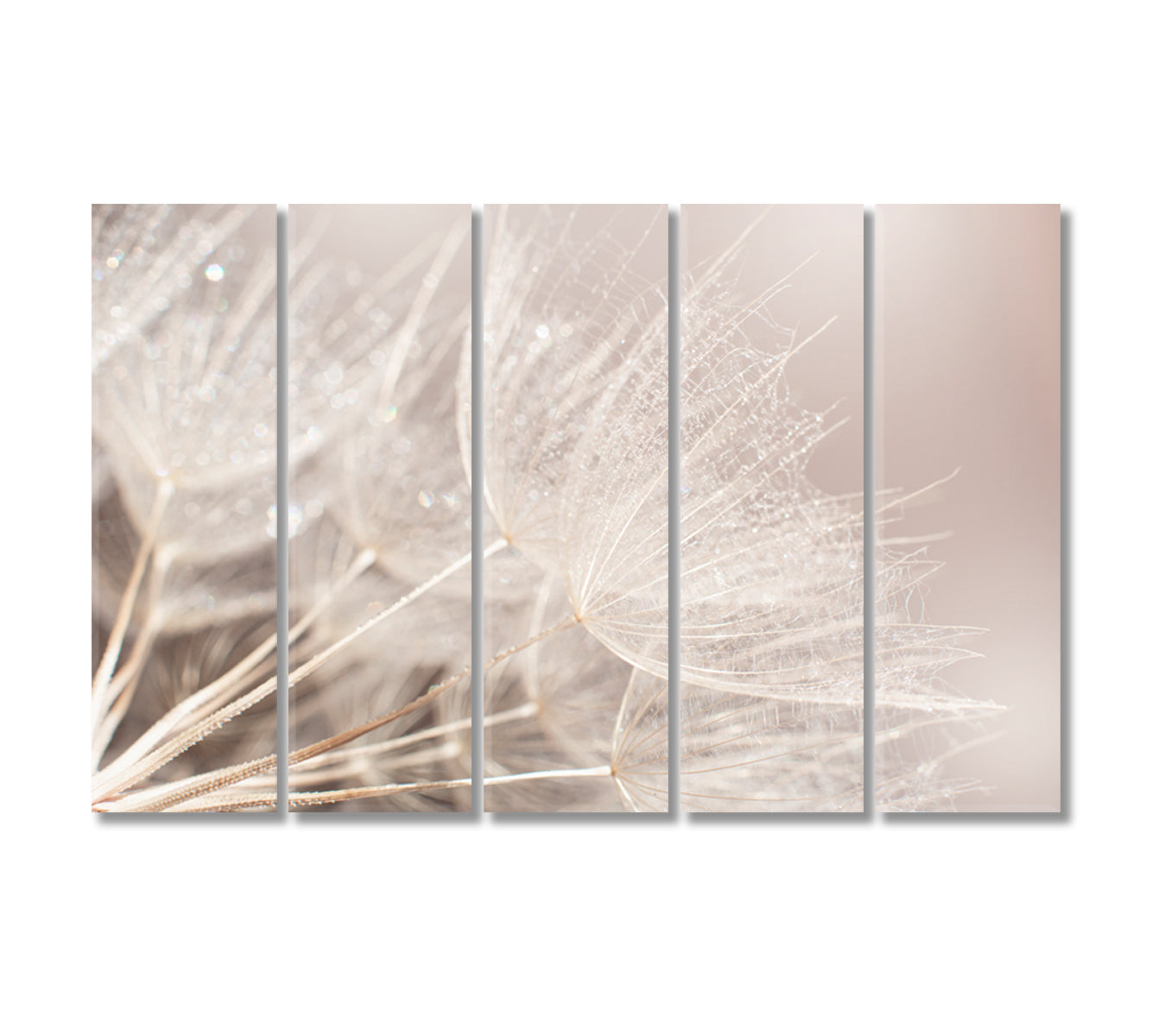 Fluffy Dandelion Home Decor for Wall-Canvas Print-CetArt-5 Panels-36x24 inches-CetArt