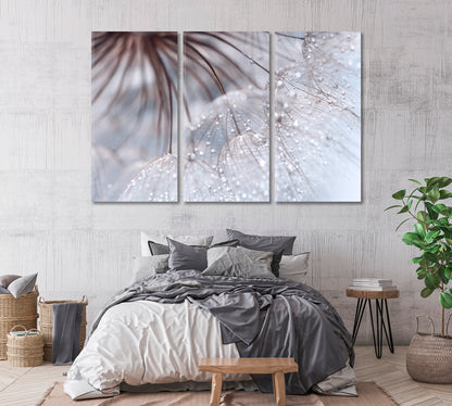 Dandelion with Drops Modern Wall Art-Canvas Print-CetArt-1 Panel-24x16 inches-CetArt