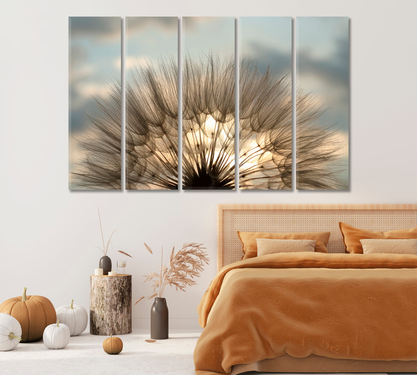 Fluffy Dandelion Flower Interior Canvas-Canvas Print-CetArt-1 Panel-24x16 inches-CetArt