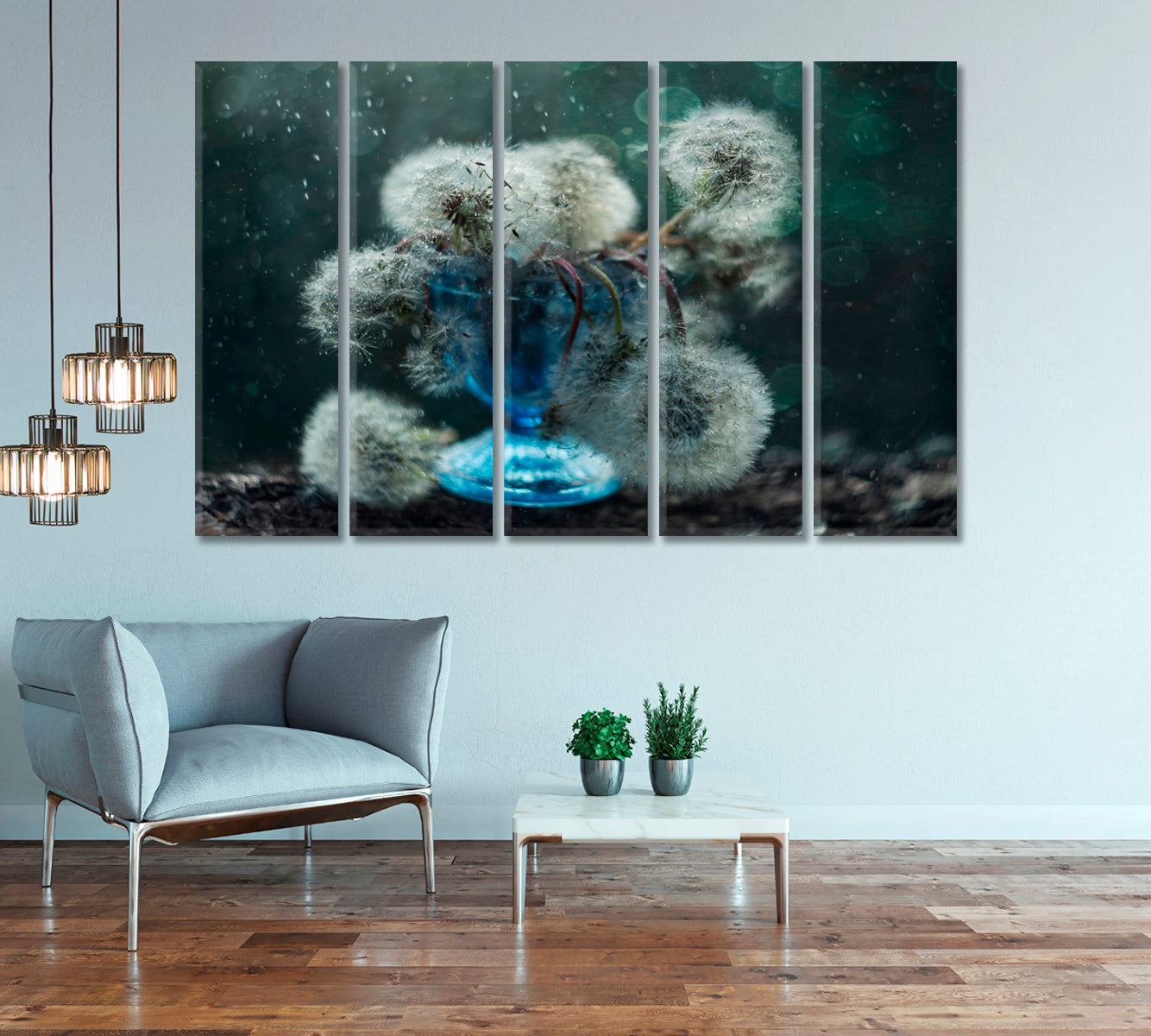 Dandelions Still Life Home Art Decor-Canvas Print-CetArt-1 Panel-24x16 inches-CetArt