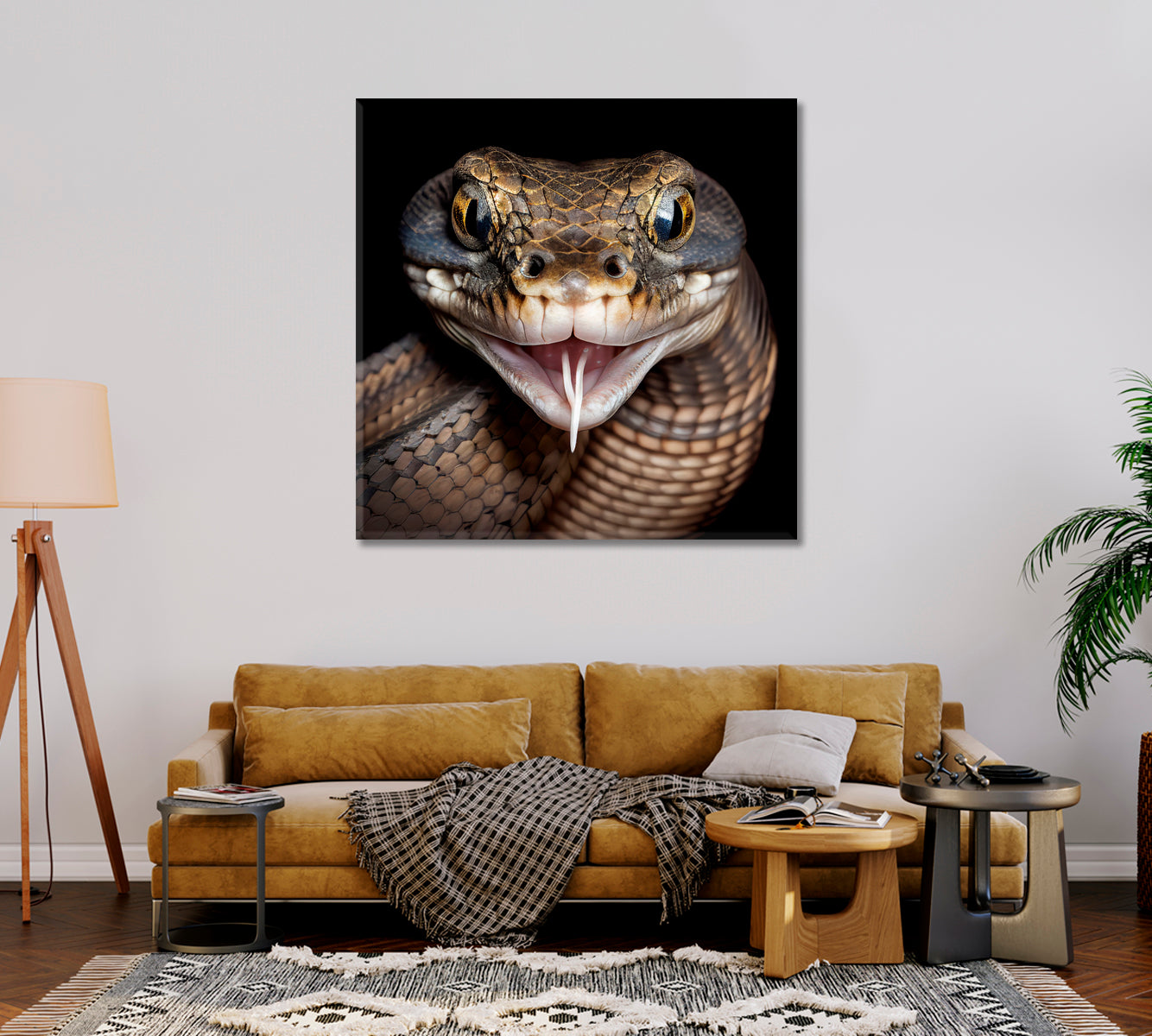 Poisonous Snake Canvas Art Home Decor-Canvas Print-CetArt-1 panel-12x12 inches-CetArt