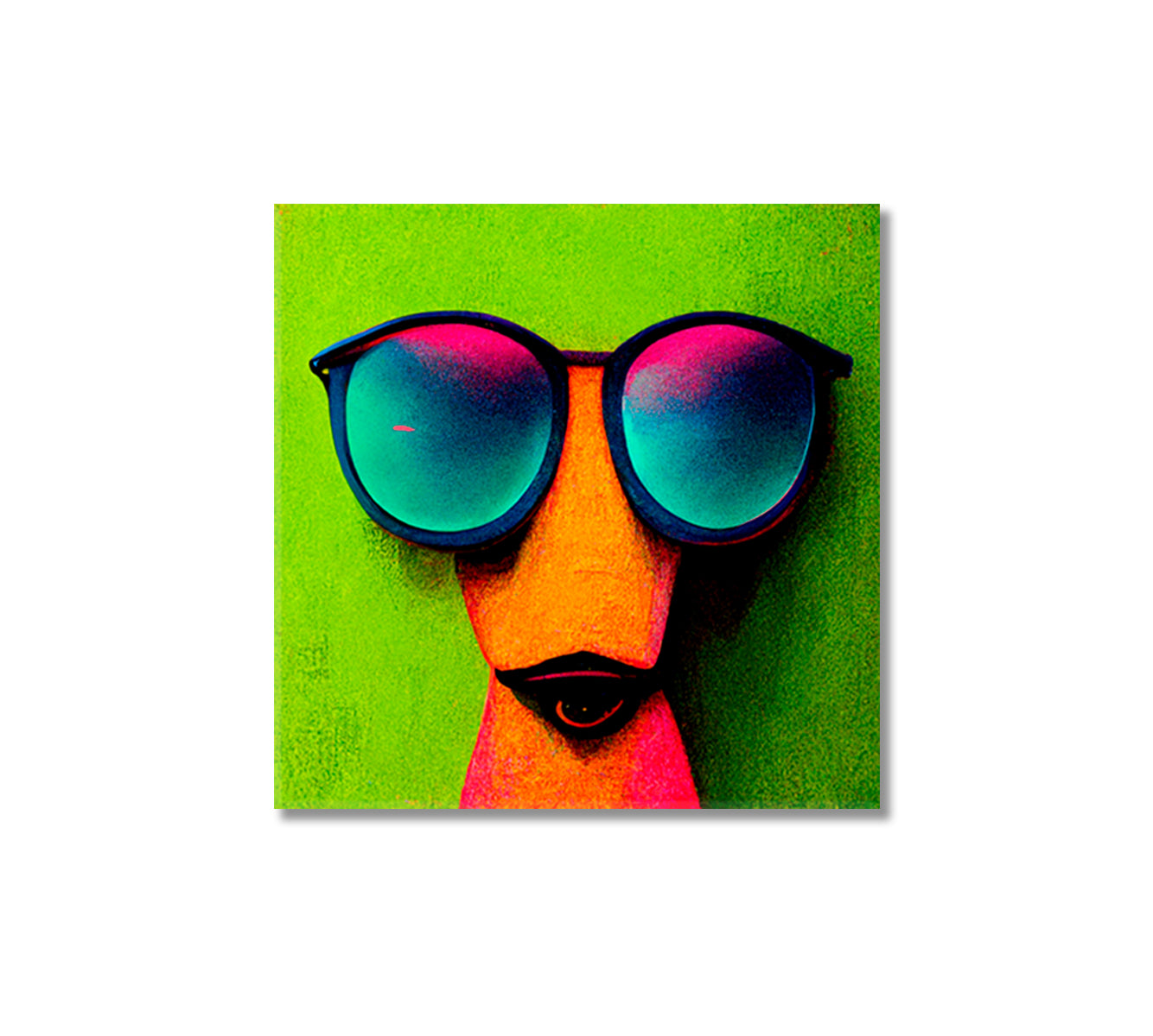 Hipster Dog in Sunglasses Modern Art-Canvas Print-CetArt-1 panel-12x12 inches-CetArt