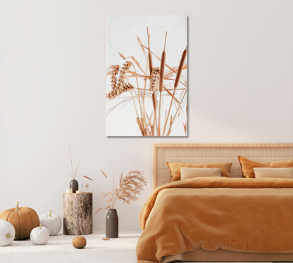 Dry Beige Reeds Giclee Art Decor-Canvas Print-CetArt-1 panel-16x24 inches-CetArt