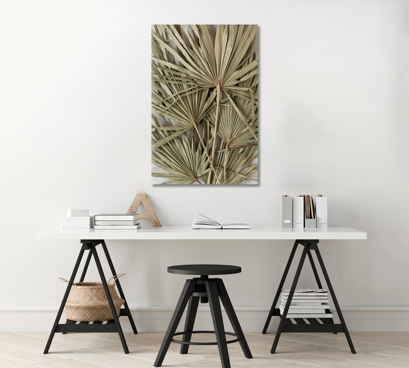 Dry Tropical Palm Leaf Wall Art-Canvas Print-CetArt-1 panel-16x24 inches-CetArt