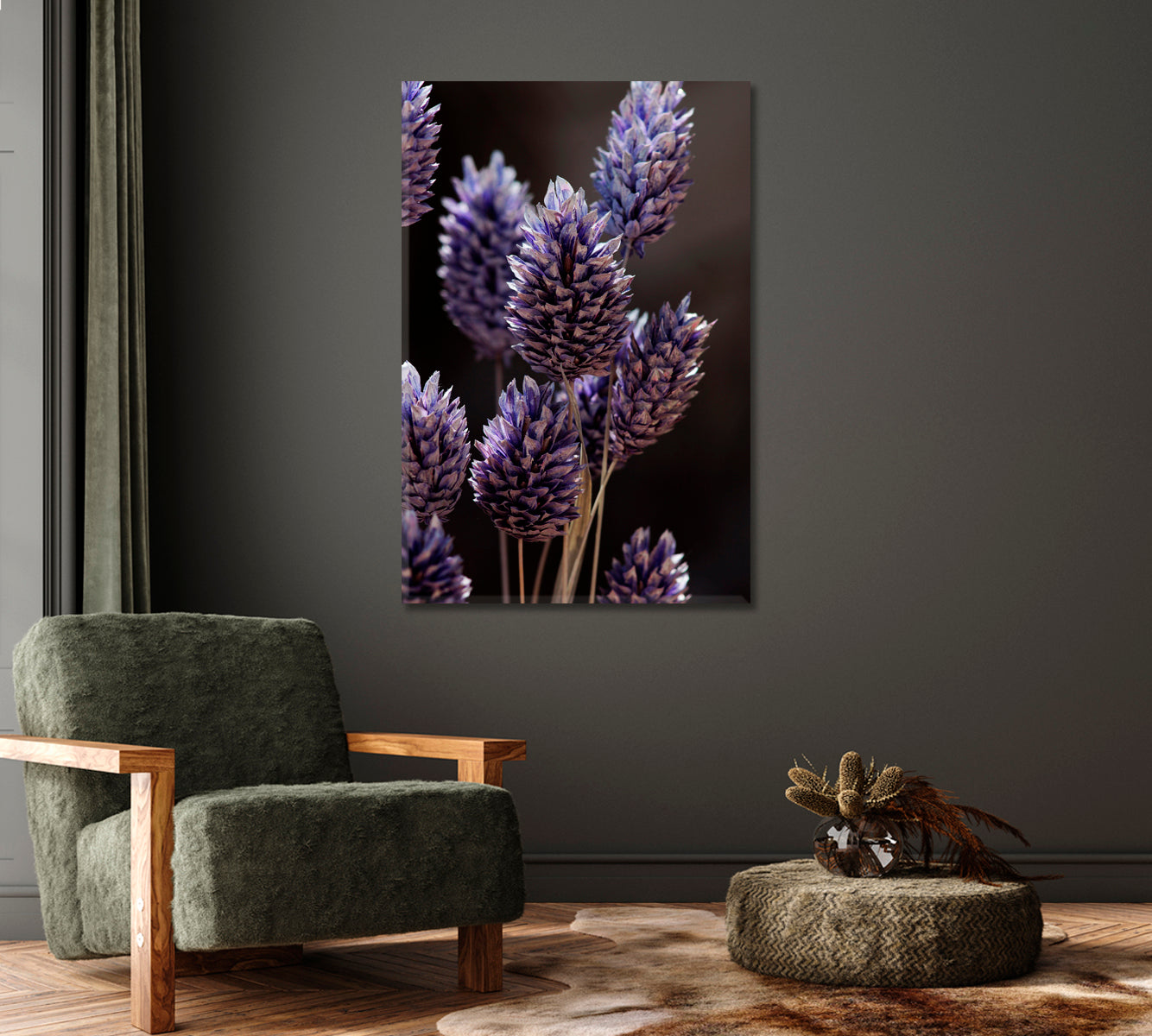 Dry Violet Grass Canvas Wall Decoration-Canvas Print-CetArt-1 panel-16x24 inches-CetArt