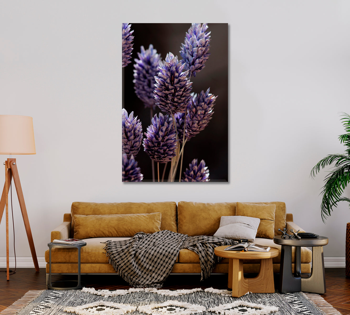 Dry Violet Grass Canvas Wall Decoration-Canvas Print-CetArt-1 panel-16x24 inches-CetArt