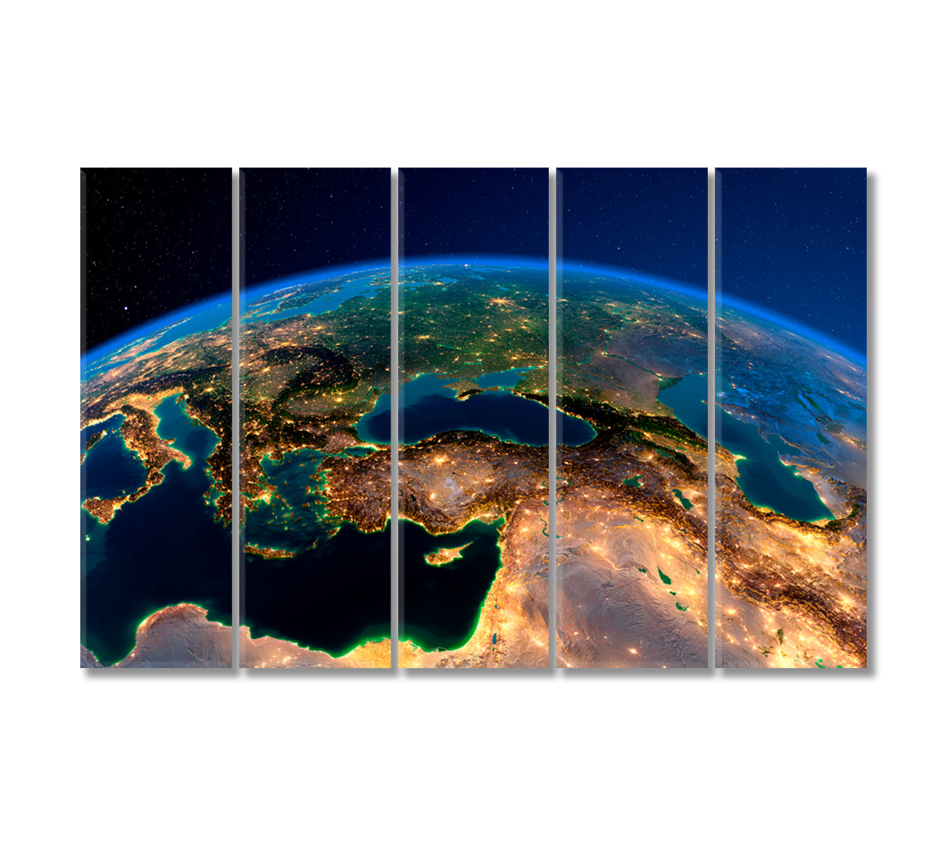 Planet Earth Modern Canvas Wall Decor-Canvas Print-CetArt-5 Panels-36x24 inches-CetArt