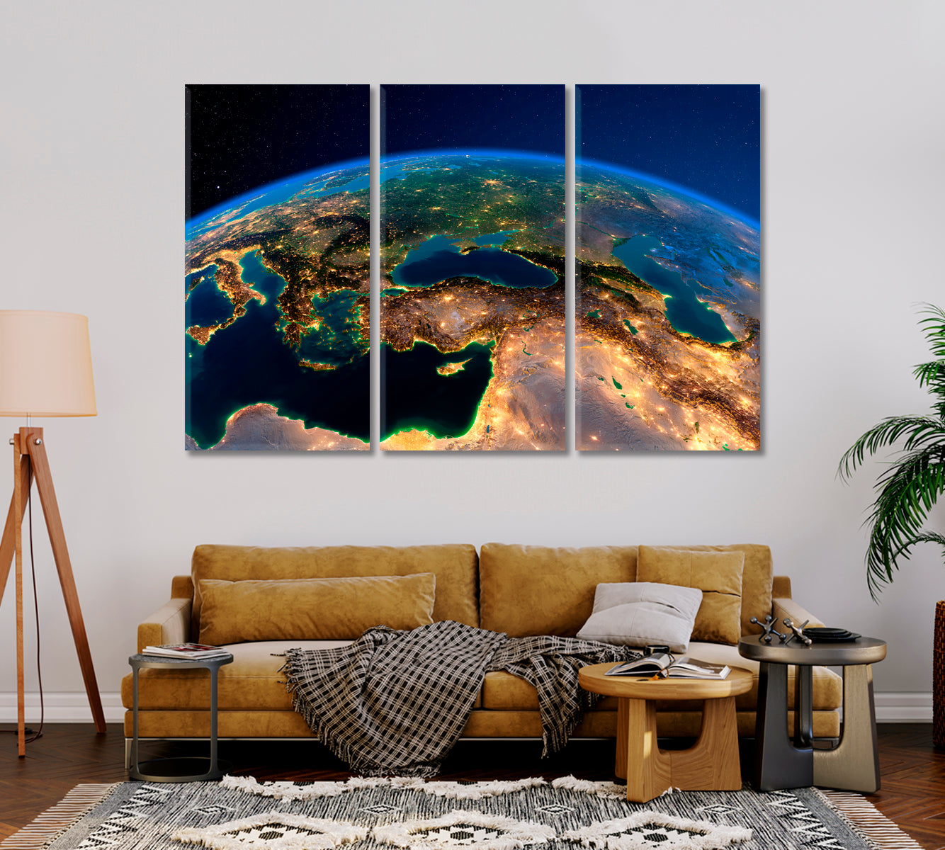 Planet Earth Modern Canvas Wall Decor-Canvas Print-CetArt-1 Panel-24x16 inches-CetArt