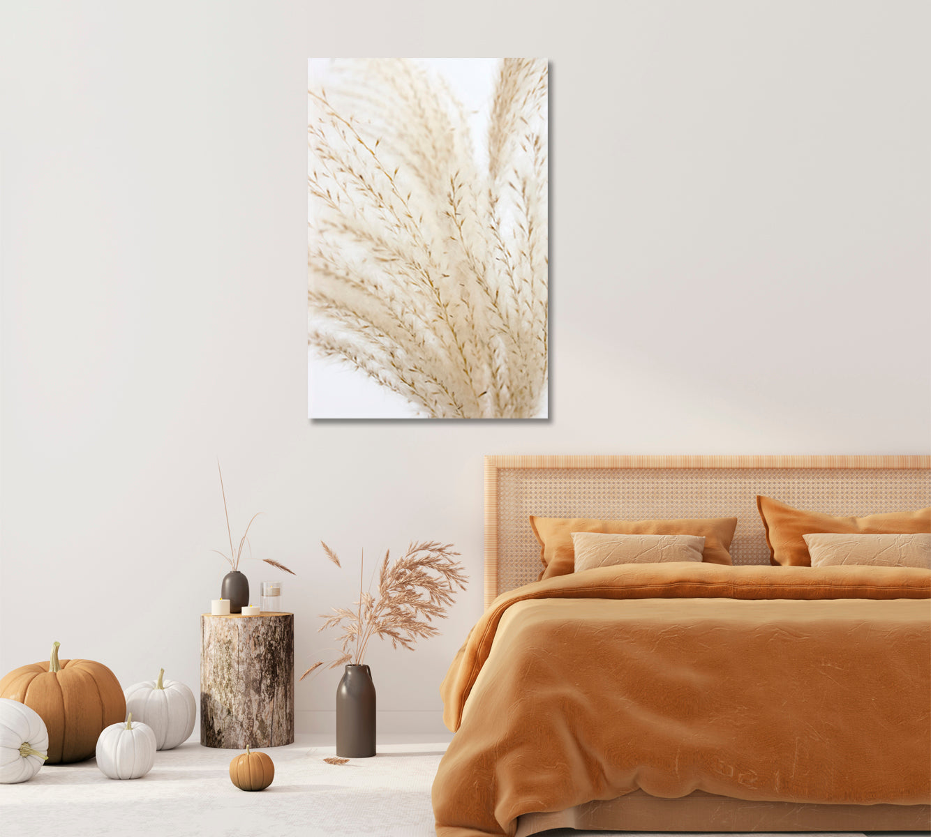 Pampas Grass Minimalistic Canvas Wall Art-Canvas Print-CetArt-1 panel-16x24 inches-CetArt