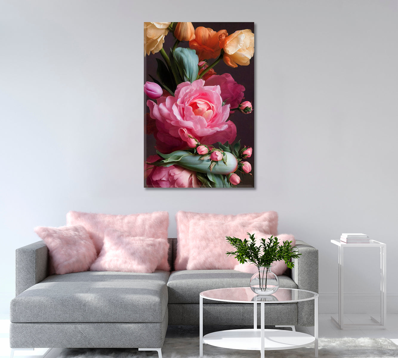 Roses Still Life Canvas Wall Decor-Canvas Print-CetArt-1 panel-16x24 inches-CetArt