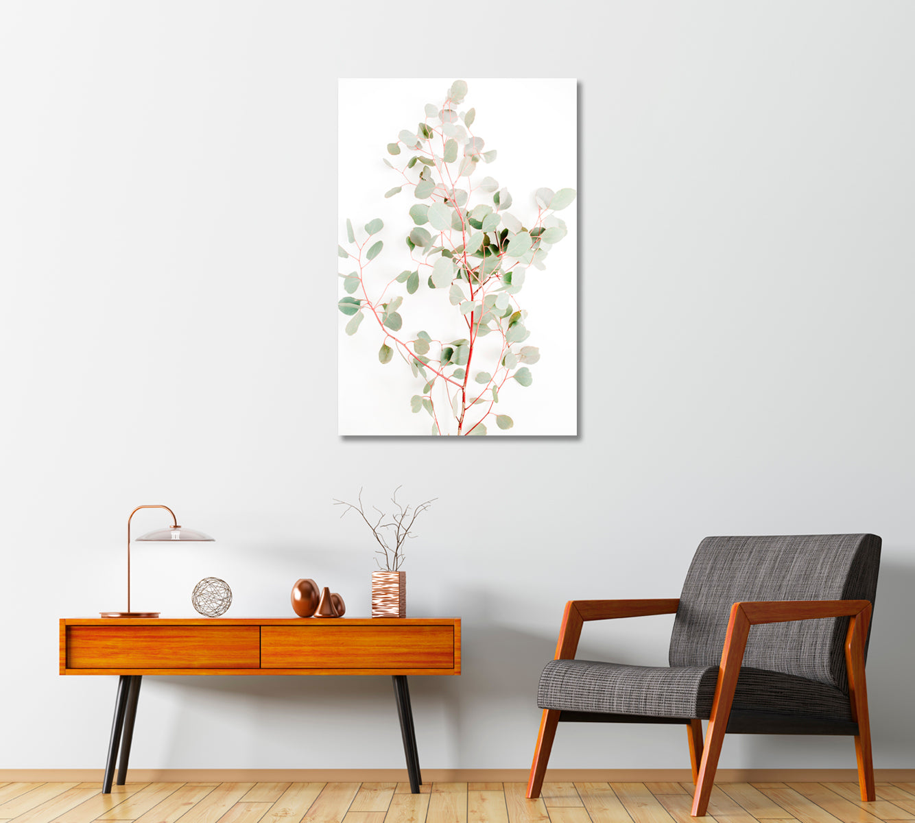 Eucalyptus Branches Wall Canvas Art Print-Canvas Print-CetArt-1 panel-16x24 inches-CetArt