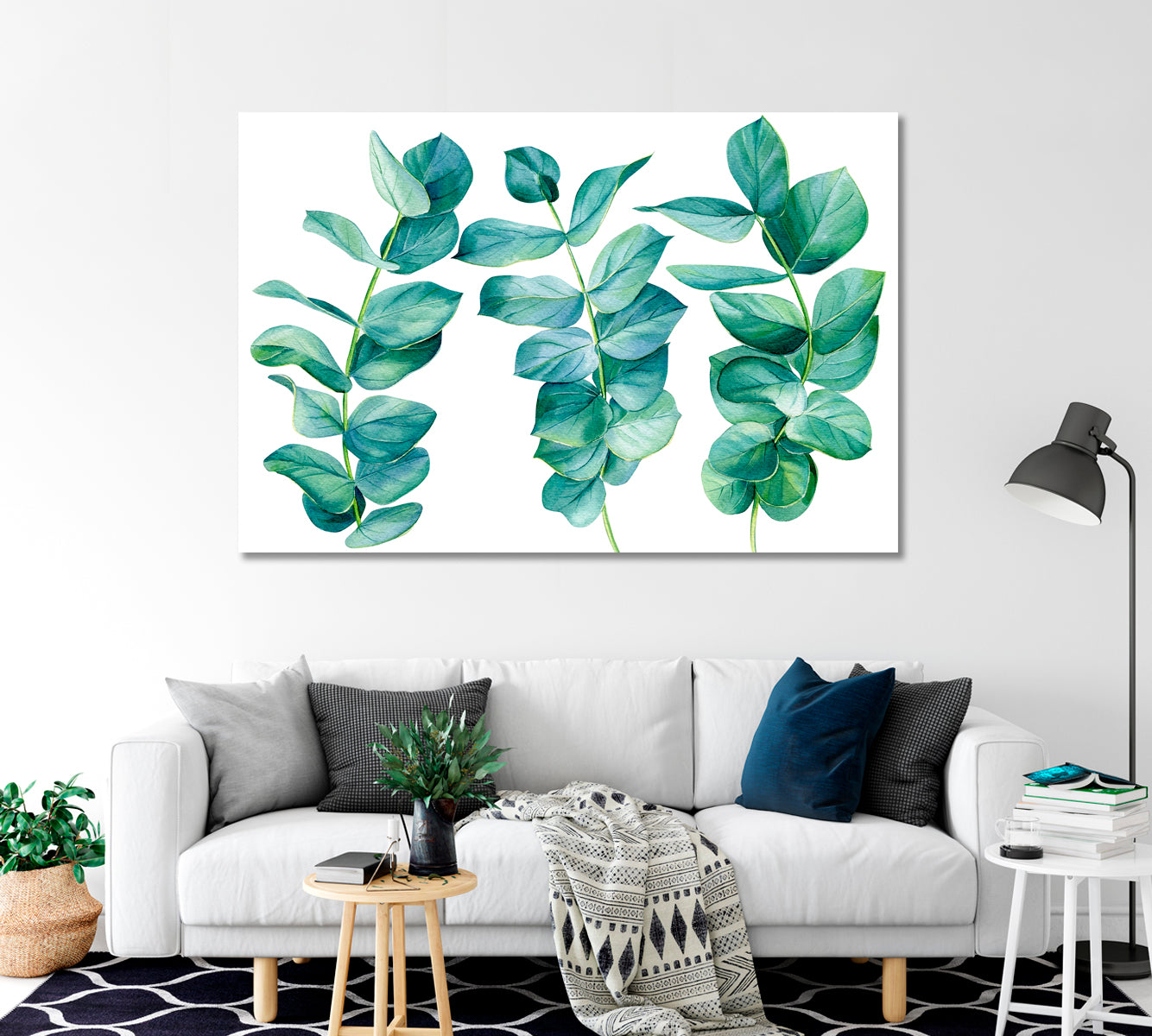 Eucalyptus Branches Art for Wall Decor-Canvas Print-CetArt-1 Panel-24x16 inches-CetArt