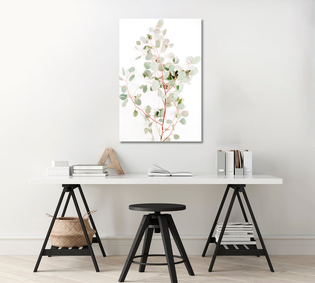 Eucalyptus Branches Wall Canvas Art Print-Canvas Print-CetArt-1 panel-16x24 inches-CetArt