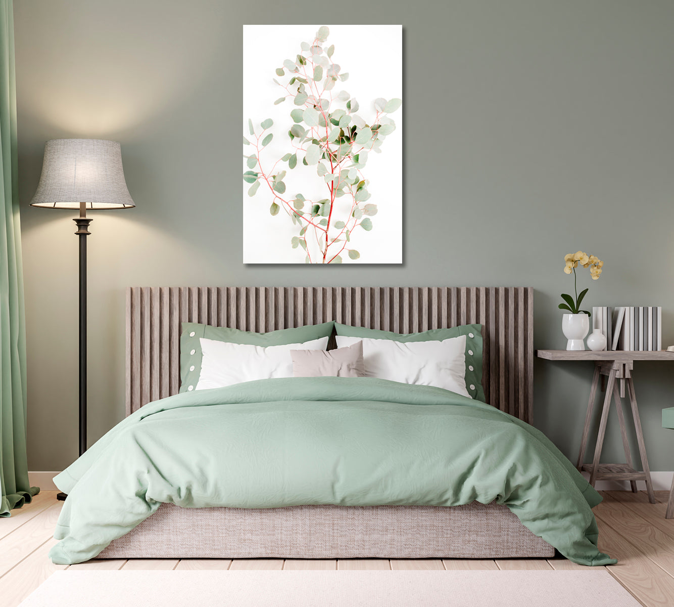 Eucalyptus Branches Wall Canvas Art Print-Canvas Print-CetArt-1 panel-16x24 inches-CetArt