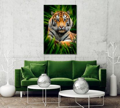 Tiger in Jungle Canvas Home Decor-Canvas Print-CetArt-1 panel-16x24 inches-CetArt