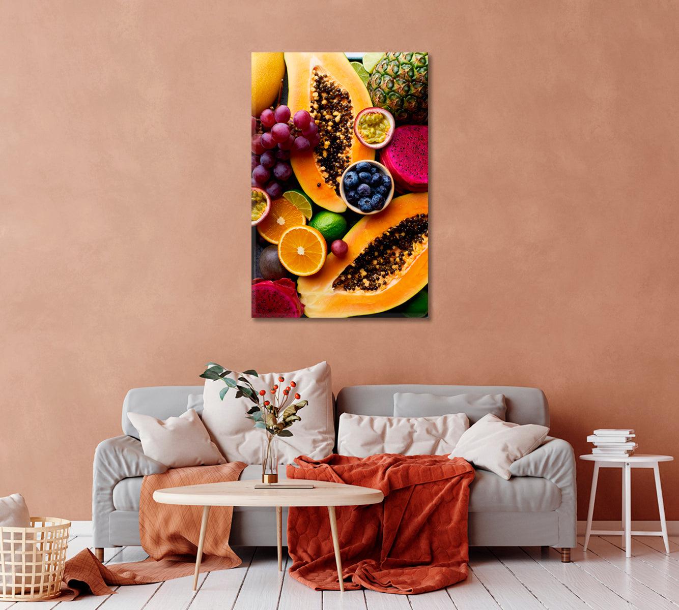 Tropical Fruits Canvas Wall Decor-Canvas Print-CetArt-1 panel-16x24 inches-CetArt