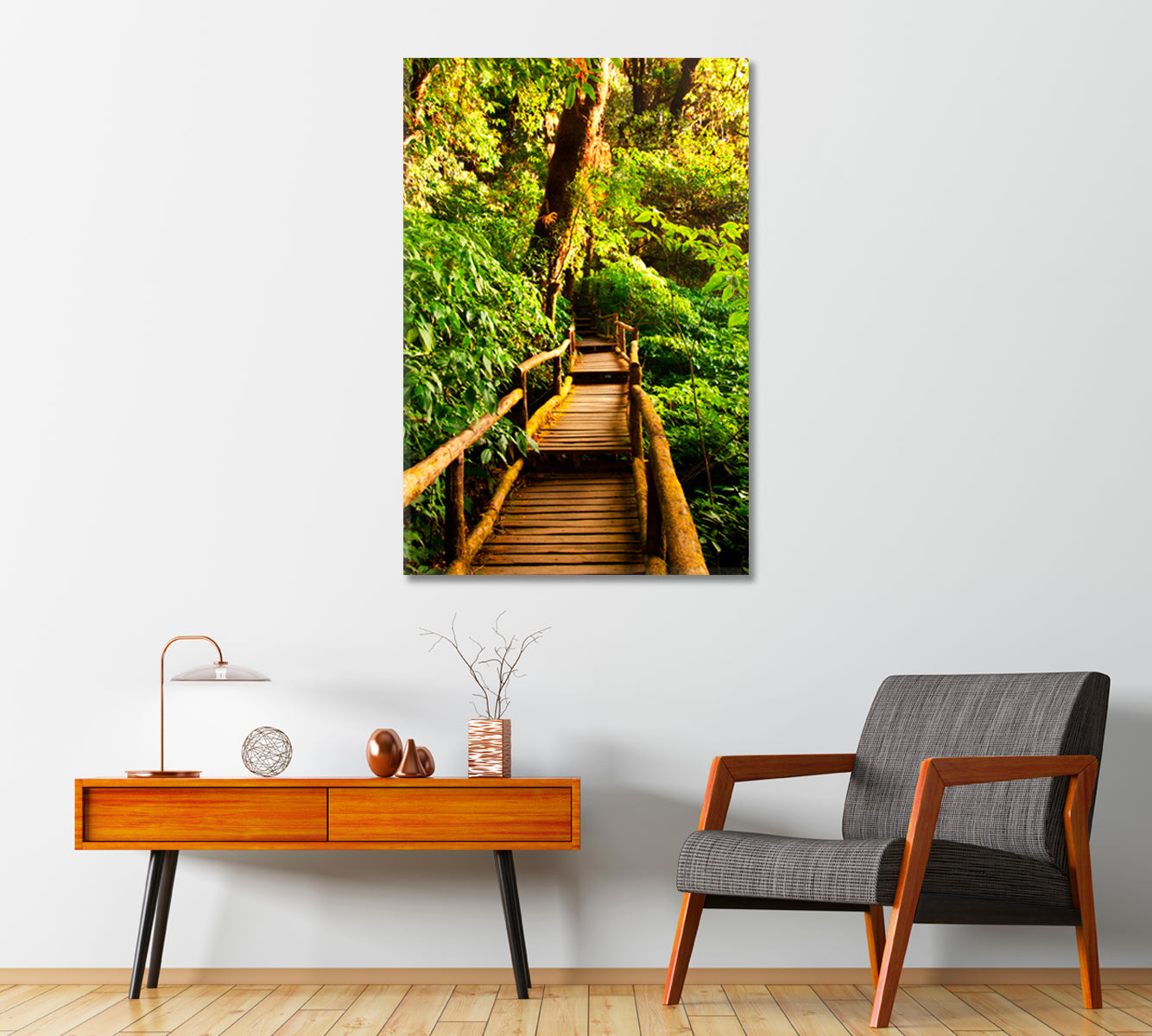 Beautiful Rain Forest Canvas Wall Art-Canvas Print-CetArt-1 panel-16x24 inches-CetArt