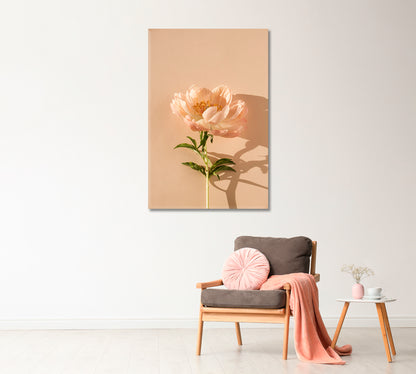 Delicate Beige Peony Flower Canvas Print-Canvas Print-CetArt-1 panel-16x24 inches-CetArt