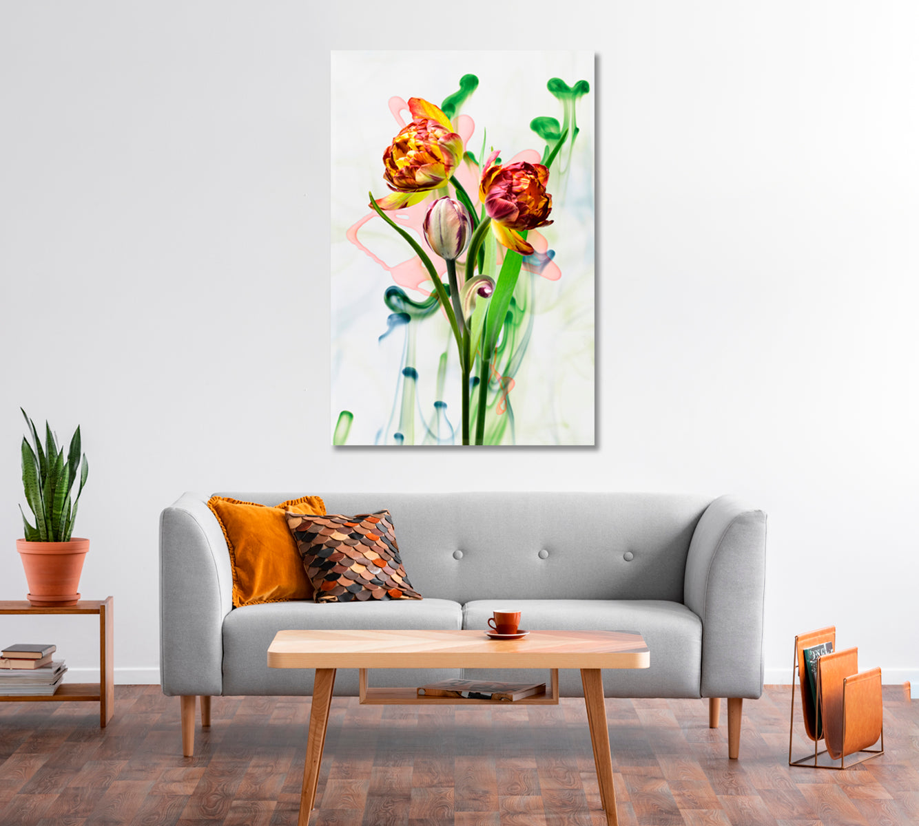 Spring Flowers Canvas Home Wall Art-Canvas Print-CetArt-1 panel-16x24 inches-CetArt