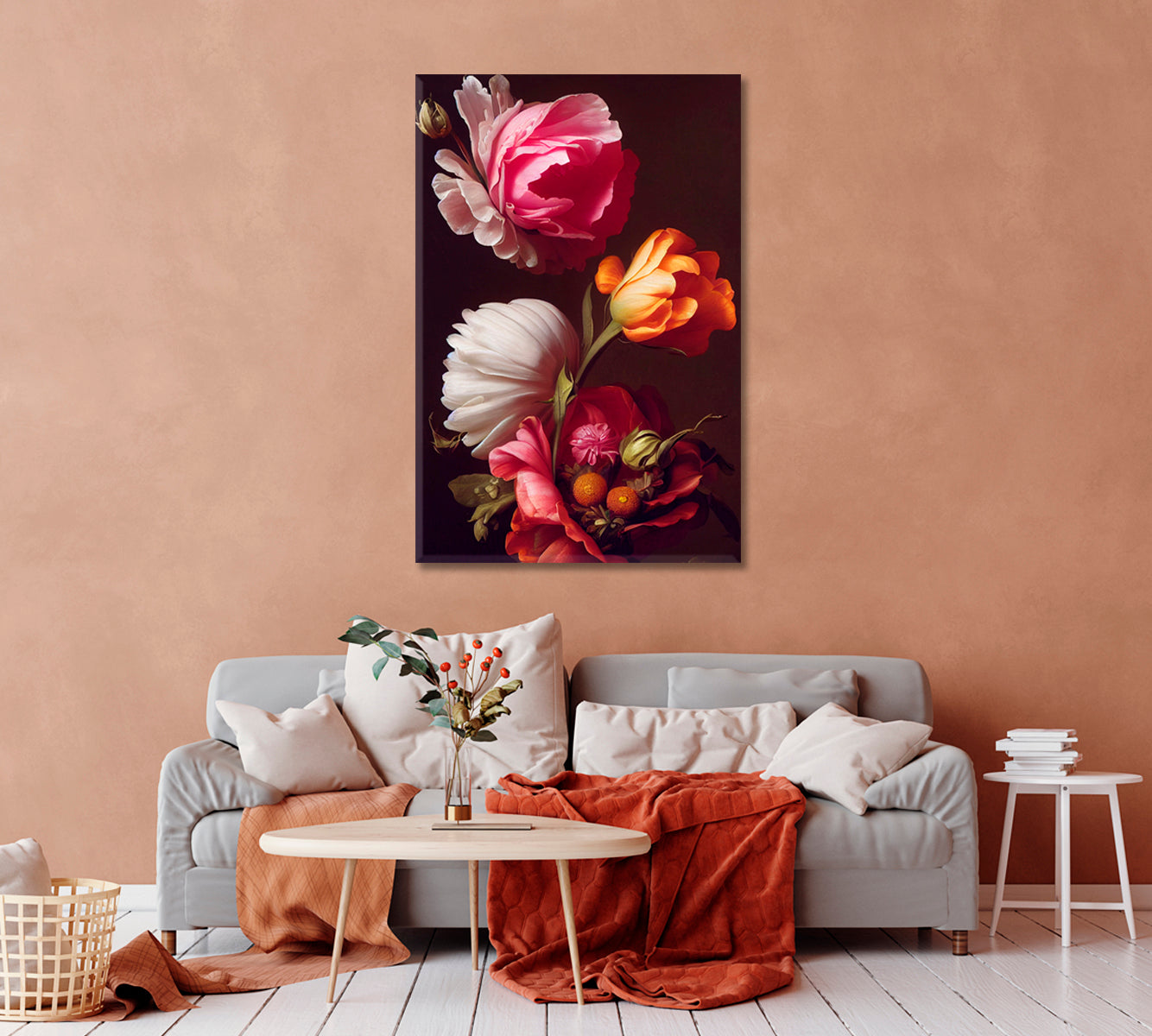 Colorful Roses Still Life Canvas Print-Canvas Print-CetArt-1 panel-16x24 inches-CetArt