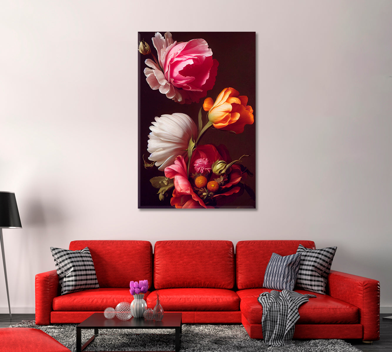 Colorful Roses Still Life Canvas Print-Canvas Print-CetArt-1 panel-16x24 inches-CetArt