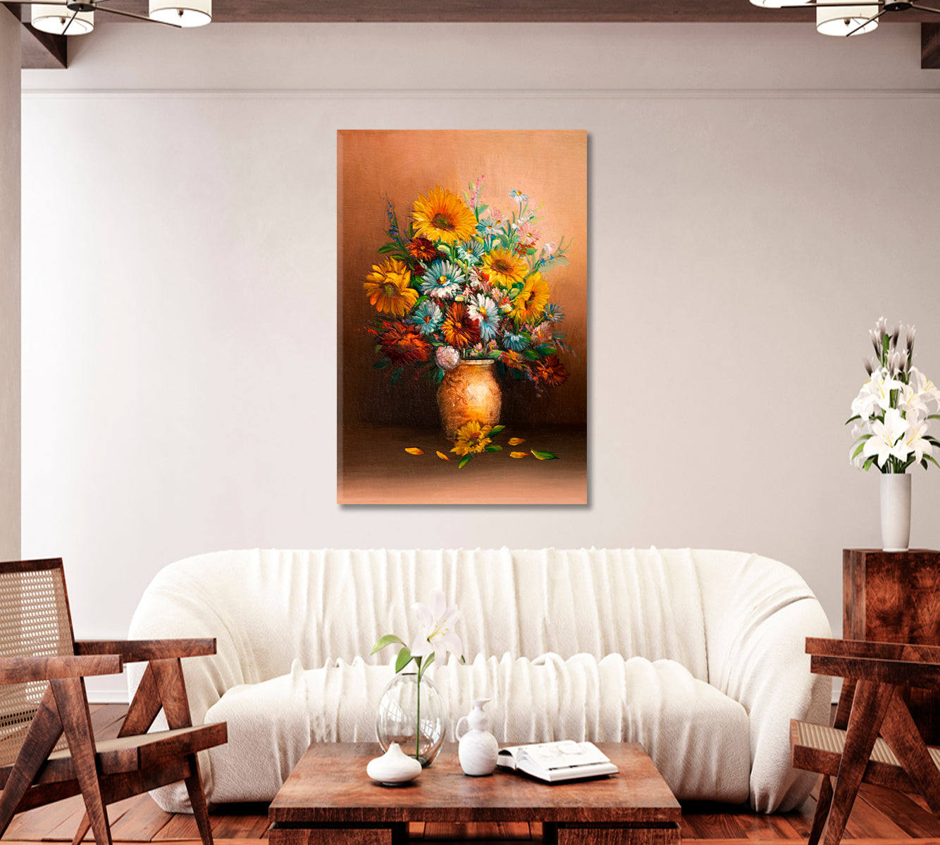 Summer Flowers Still Life Canvas Print-Canvas Print-CetArt-1 panel-16x24 inches-CetArt