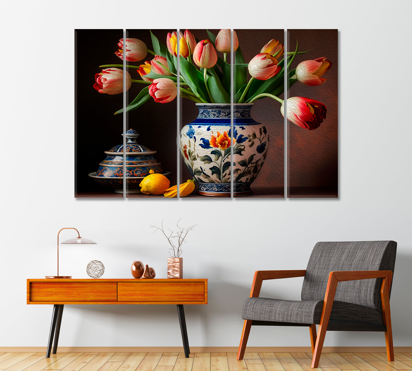 Tulips Still Life Wall Art Print-Canvas Print-CetArt-1 Panel-24x16 inches-CetArt