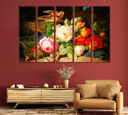 Roses Still Life Canvas Wall Art-Canvas Print-CetArt-1 Panel-24x16 inches-CetArt