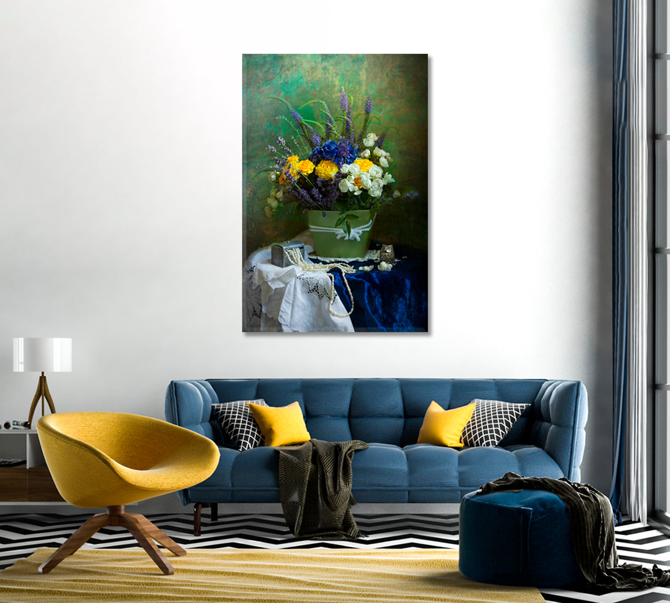 Summer Flowers Still Life Art Print-Canvas Print-CetArt-1 panel-16x24 inches-CetArt