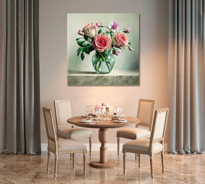 Rose Wall Art Canvas Prints-Canvas Print-CetArt-1 panel-12x12 inches-CetArt