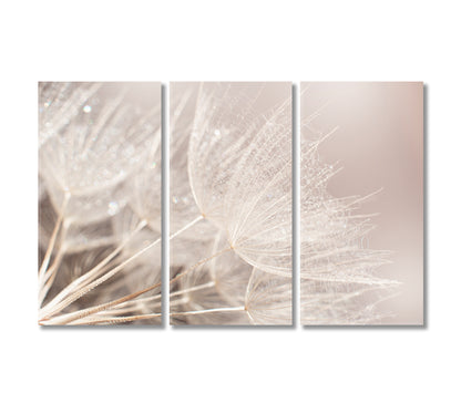 Fluffy Dandelion Home Decor for Wall-Canvas Print-CetArt-3 Panels-36x24 inches-CetArt