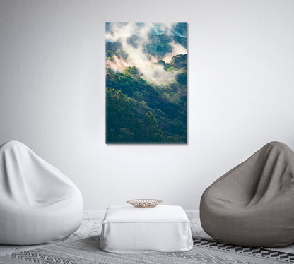 Foggy Forest Wall Art Interior Decor-Canvas Print-CetArt-1 panel-16x24 inches-CetArt