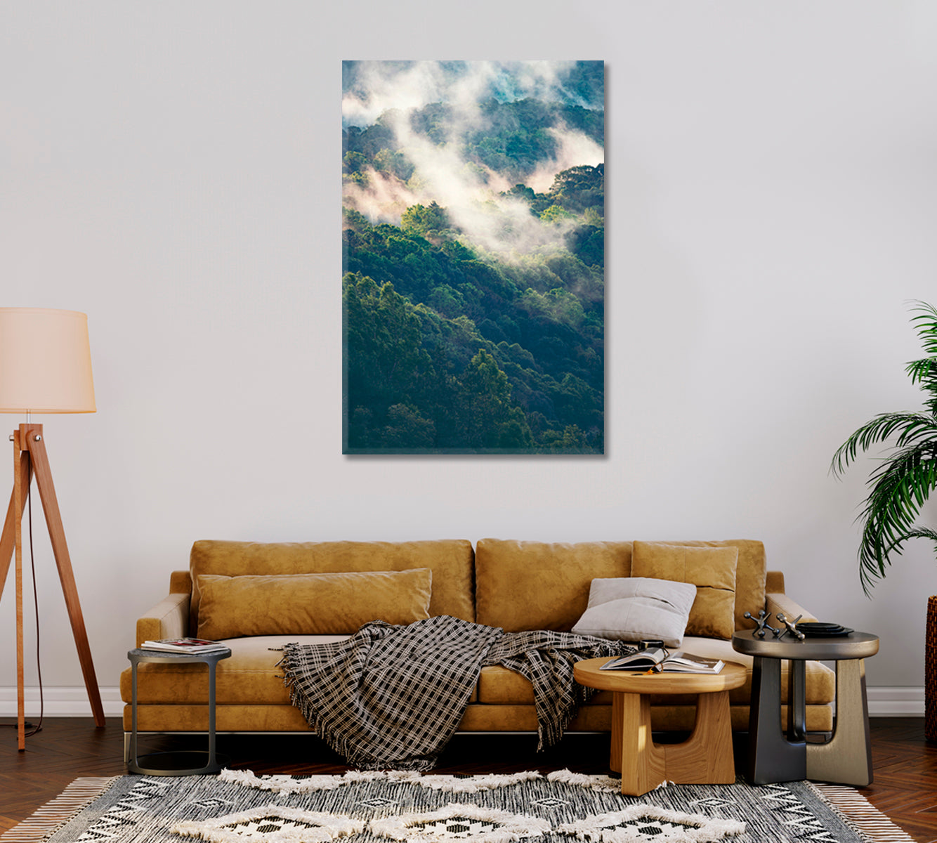 Foggy Forest Wall Art Interior Decor-Canvas Print-CetArt-1 panel-16x24 inches-CetArt