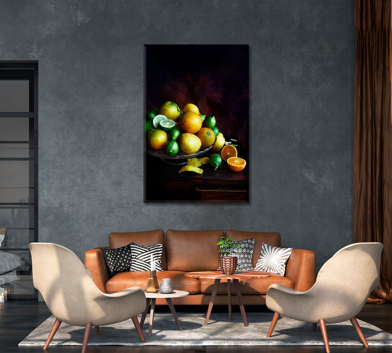 Citrus Still Life High Quality Canvas-Canvas Print-CetArt-1 panel-16x24 inches-CetArt