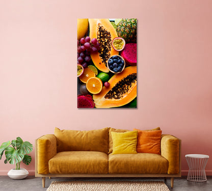 Tropical Fruits Canvas Wall Decor-Canvas Print-CetArt-1 panel-16x24 inches-CetArt