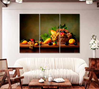 Still Life with Fruit Art Print-Canvas Print-CetArt-1 Panel-24x16 inches-CetArt