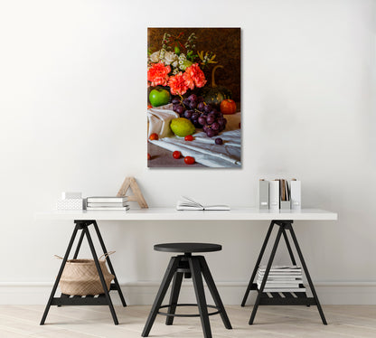 Fruit Still Life Canvas Wall Art-Canvas Print-CetArt-1 panel-16x24 inches-CetArt