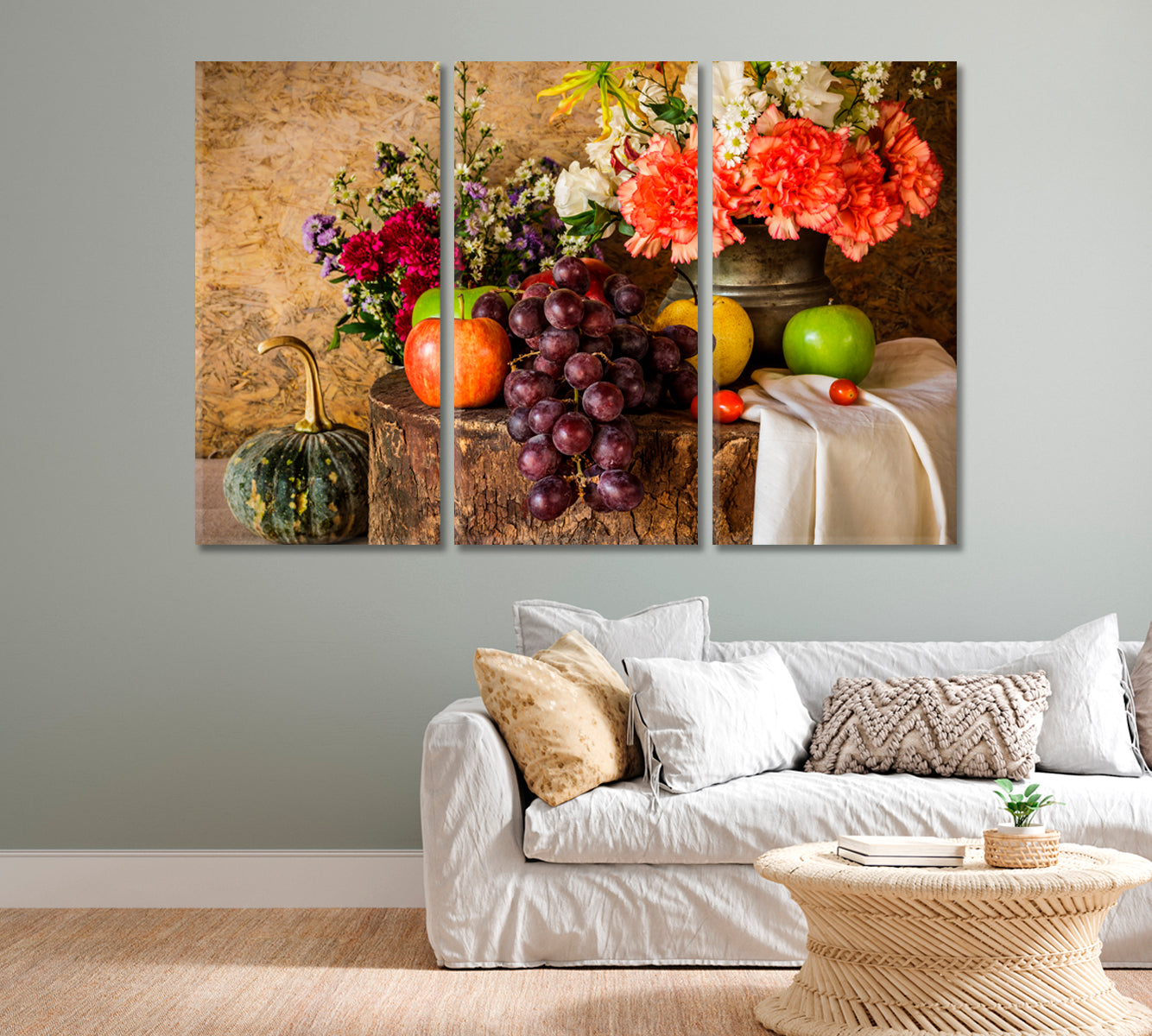 Fruits Still Life Wall Art Canvas-Canvas Print-CetArt-1 Panel-24x16 inches-CetArt