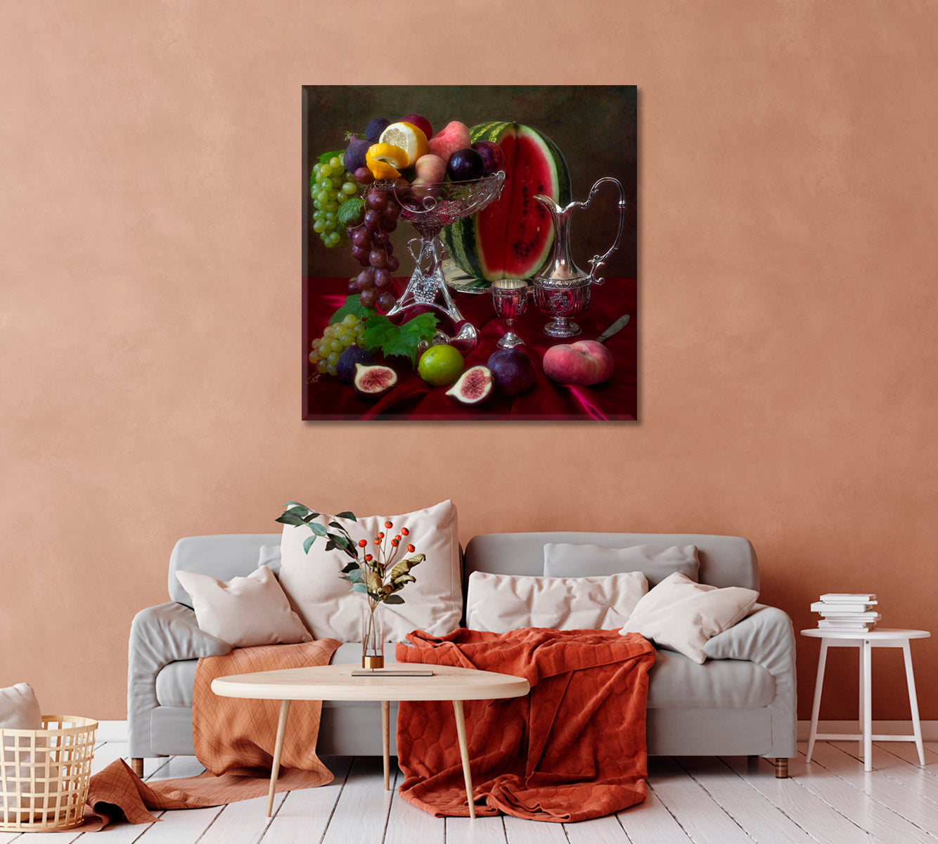 Fruits Still Life Art Home Decor-Canvas Print-CetArt-1 panel-12x12 inches-CetArt