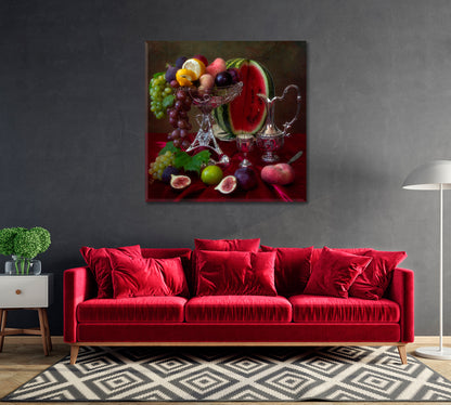 Fruits Still Life Art Home Decor-Canvas Print-CetArt-1 panel-12x12 inches-CetArt