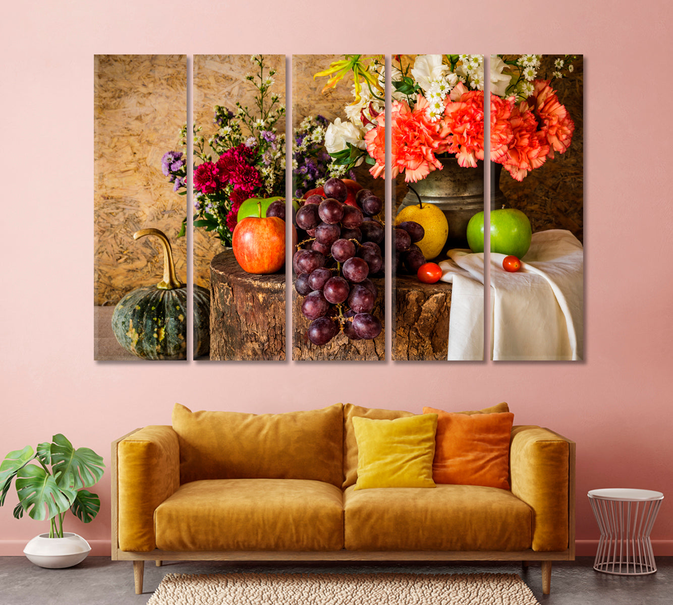 Fruits Still Life Wall Art Canvas-Canvas Print-CetArt-1 Panel-24x16 inches-CetArt