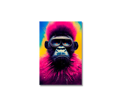 Hipster Monkey Colorful Canvas Wall Decor-Canvas Print-CetArt-1 panel-16x24 inches-CetArt