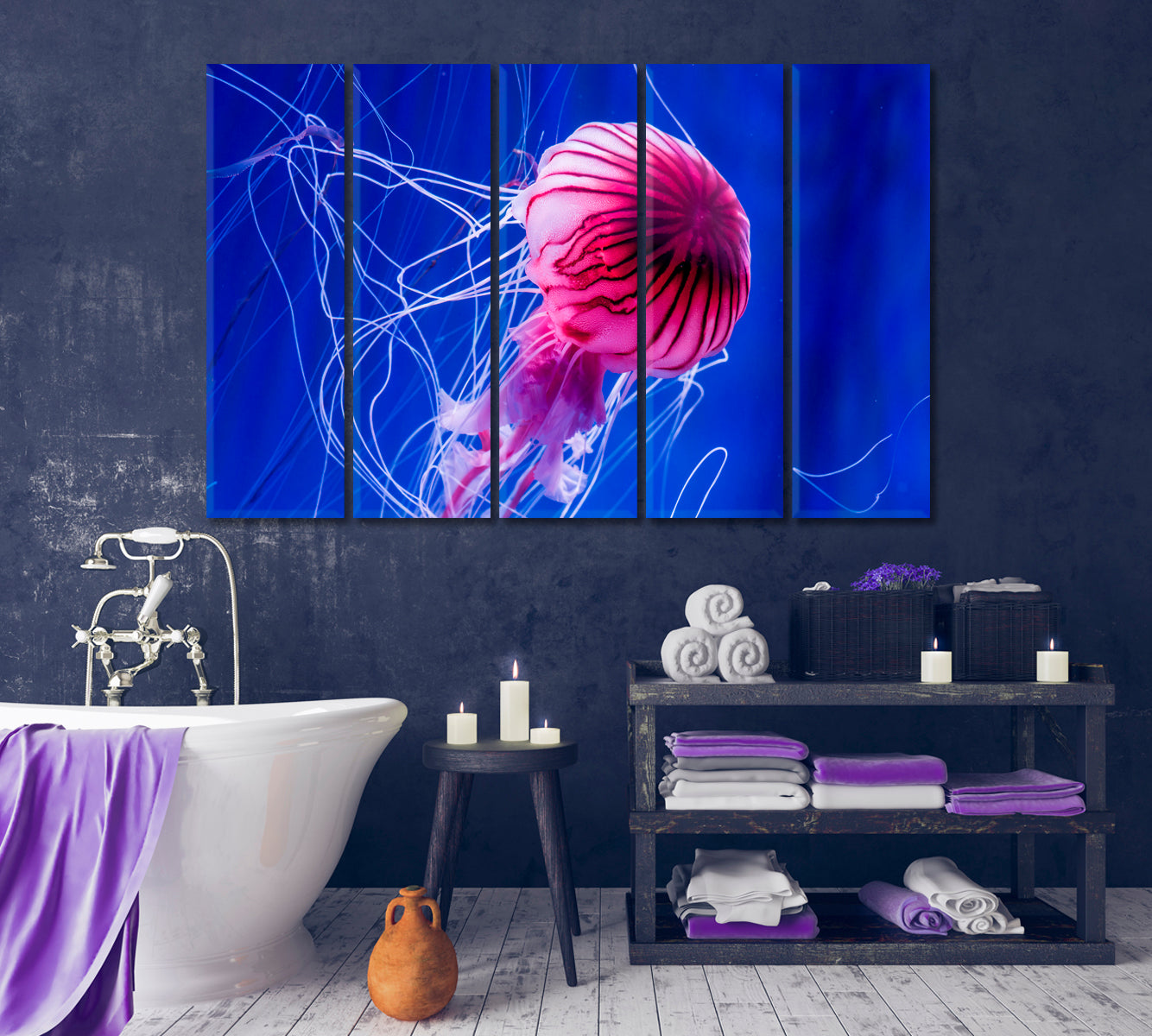 Beautiful Jellyfish Art For Home Decor-Canvas Print-CetArt-1 Panel-24x16 inches-CetArt