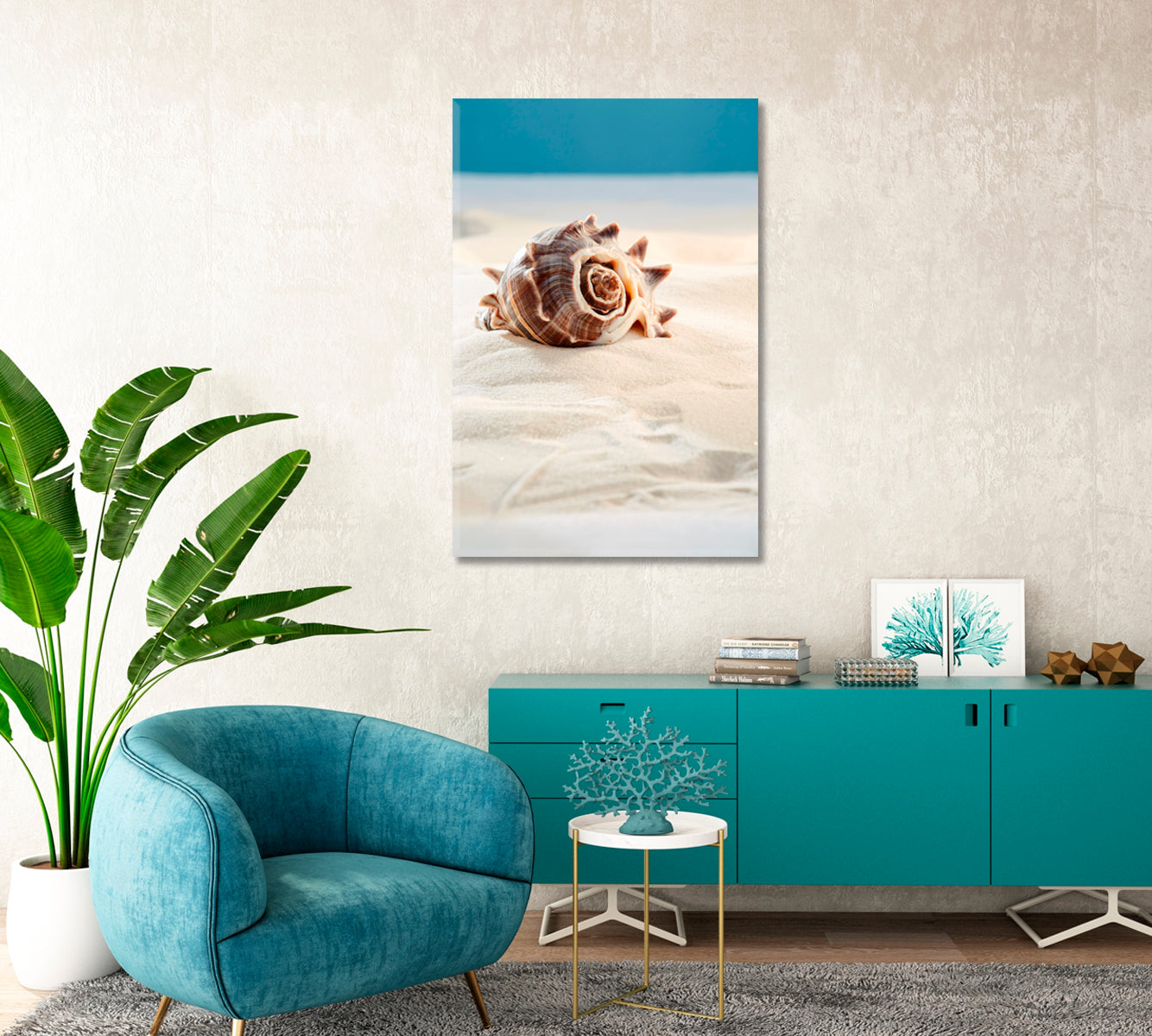 Beautiful Sea Shell Giclee Art Decor-Canvas Print-CetArt-1 panel-16x24 inches-CetArt