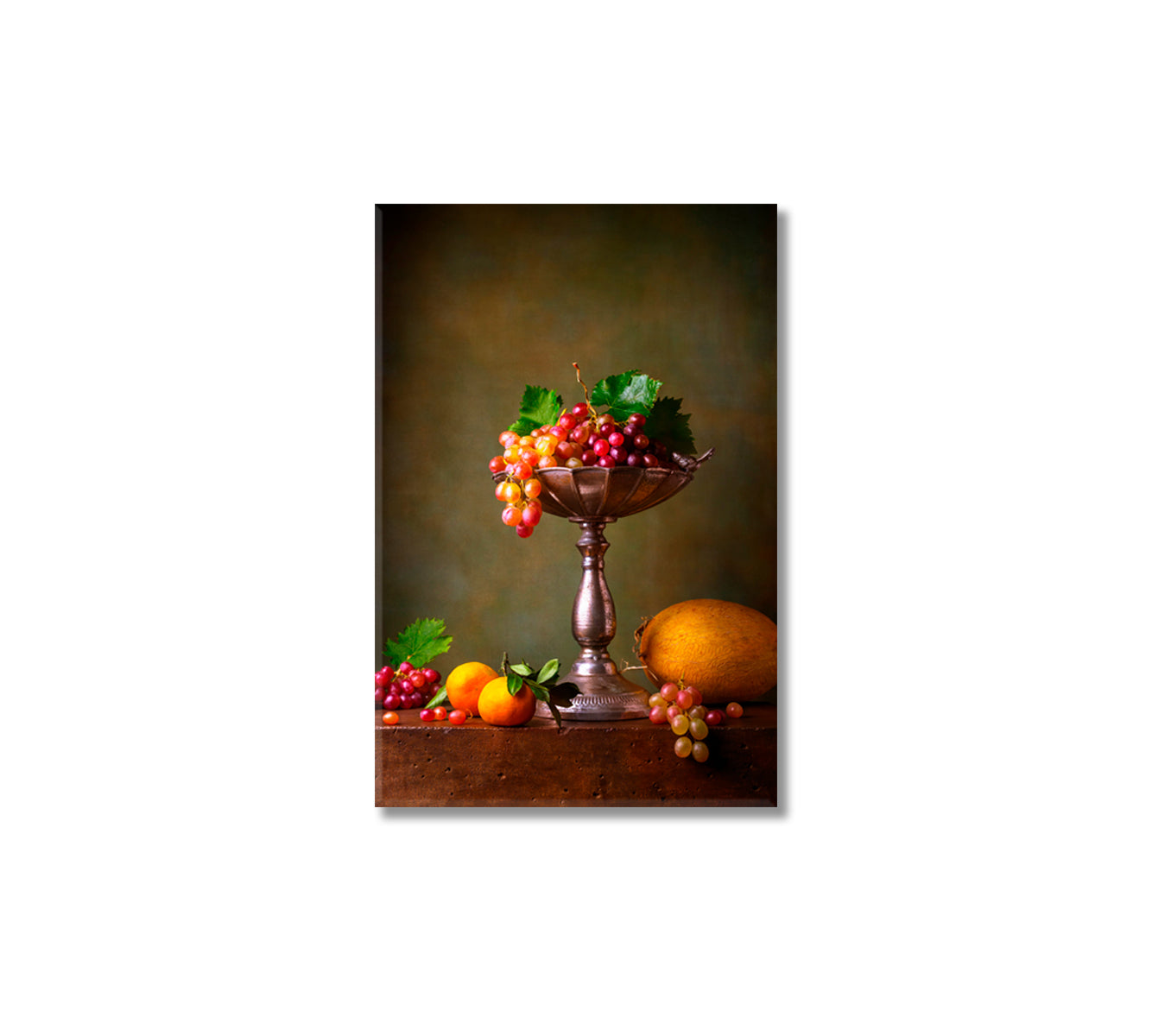 Grapes Still Life Wall Art Decor-Canvas Print-CetArt-1 panel-16x24 inches-CetArt