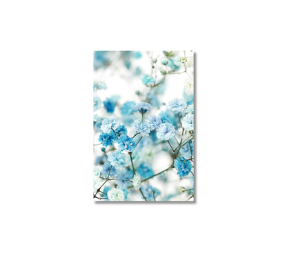 Blue Gypsophila Flowers Print Wall Art-Canvas Print-CetArt-1 panel-16x24 inches-CetArt